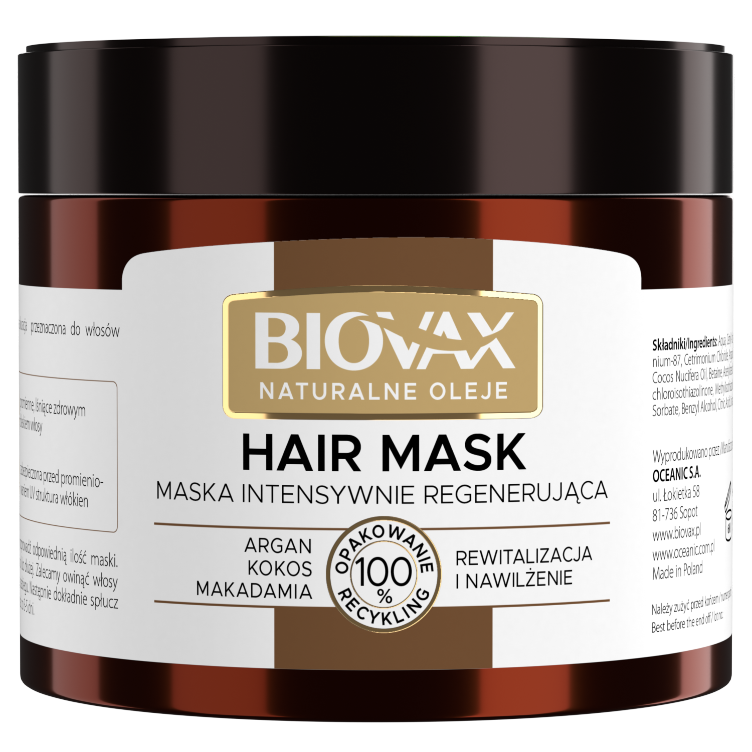 Biovax Biovax, Maske intensiv regenerierend für das Haar, argan, kokos und Macadamia, 250 ml — Inhaltsstoffe und Bewertung
