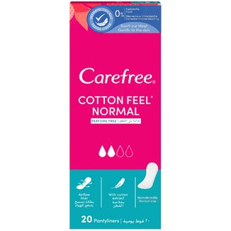 Wkładki higieniczne Carefree, cotton extract, 20 sztuk - zdjęcie produktu
