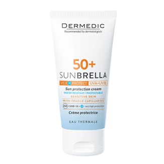 Dermedic Sunbrella, krem ochronny, skóra z problemami naczyniowymi, SPF 50+, 50 g - zdjęcie produktu