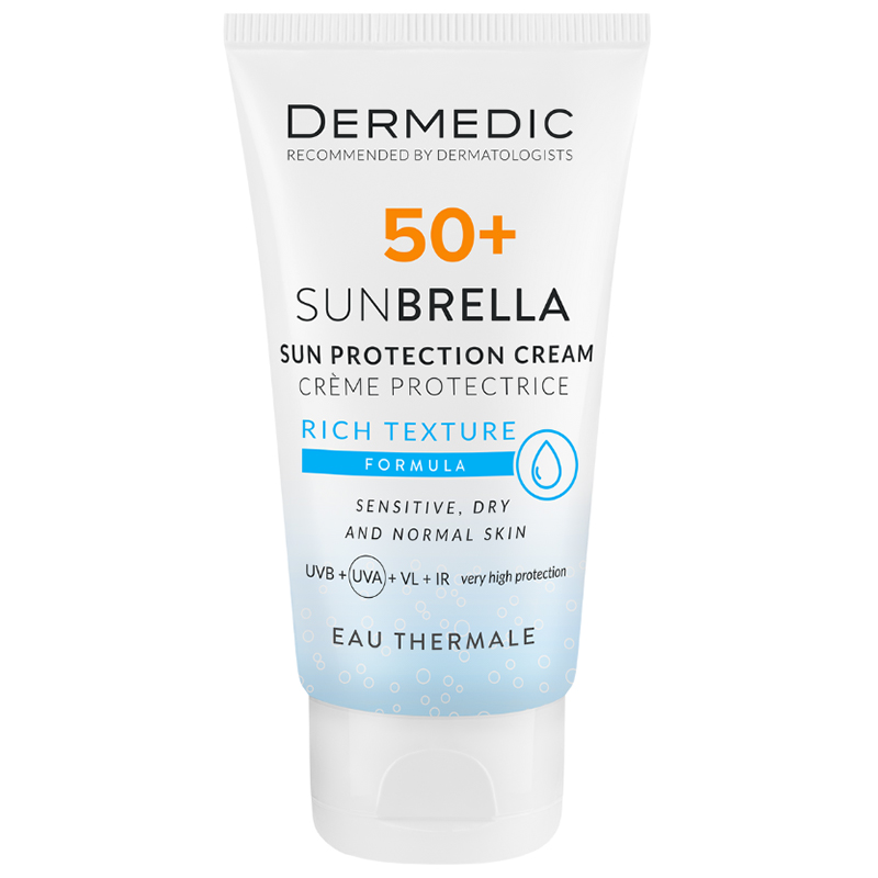 Dermedic Dermedic Sunbrella, krem ochronny do twarzy, skóra sucha i normalna, SPF 50+, 50 g