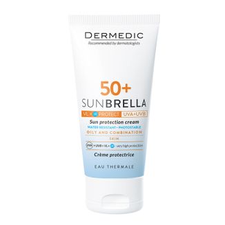 Dermedic Sunbrella, krem ochronny, skóra tłusta i mieszana, SPF 50+, 50 g - zdjęcie produktu
