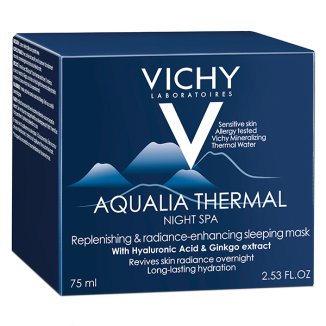 Vichy Aqualia Thermal, nawilżający i regenerujący żel-krem na noc, Night Spa,75 ml - zdjęcie produktu