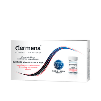 Dermena Men, kuracja hamująca wypadanie włosów, ampułki, 15 x 5 ml - zdjęcie produktu