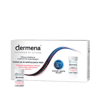 Dermena Men, kuracja hamująca wypadanie włosów, ampułki, 15 x 5 ml - zdjęcie produktu