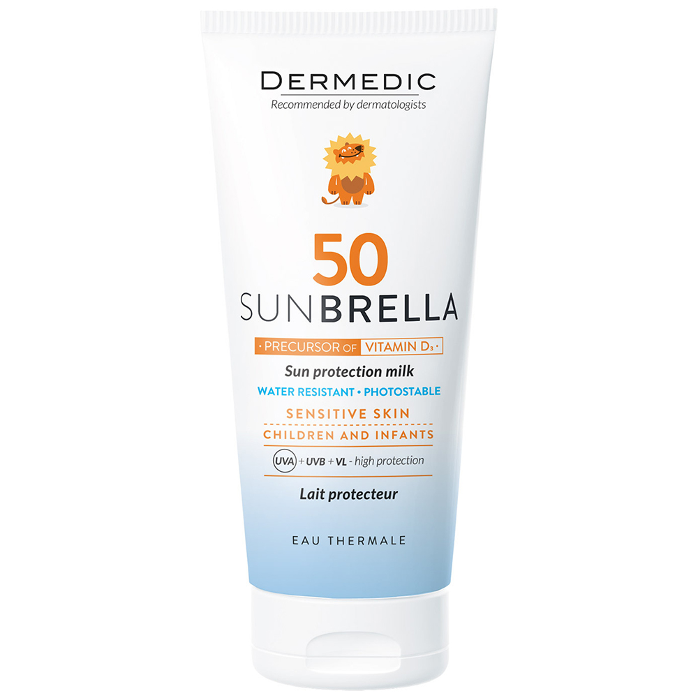 Dermedic Dermedic Sunbrella Baby, mleczko ochronne dla dzieci od 1 miesiąca, do twarzy i ciała, SPF 50, 100 ml
