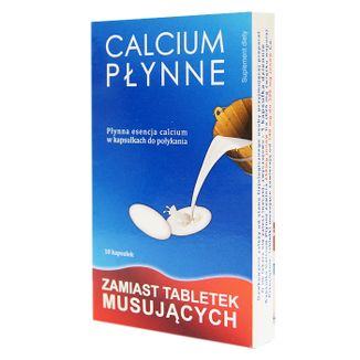 Calcium płynne, 10 kapsułek miękkich KRÓTKA DATA - zdjęcie produktu