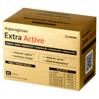 Asparaginian Extra Active 100 mg, 60 tabletek - zdjęcie produktu