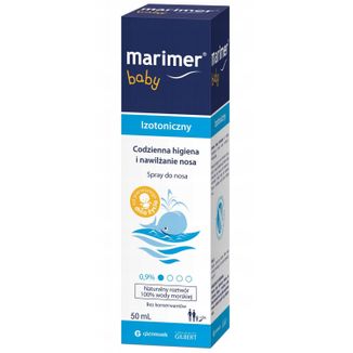 Marimer Baby, woda morska izotoniczna, spray do nosa, od urodzenia, 50 ml - zdjęcie produktu