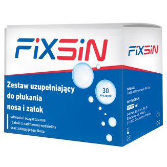 Fixsin, zestaw uzupełniający do płukania nosa i zatok, 30 saszetek USZKODZONE OPAKOWANIE - zdjęcie produktu