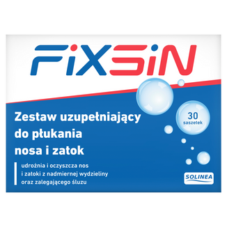 Fixsin, zestaw uzupełniający do płukania nosa i zatok, 30 saszetek Fixsin, zestaw uzupełniający do płukania nosa i zatok, 30 saszetek - zdjęcie produktu