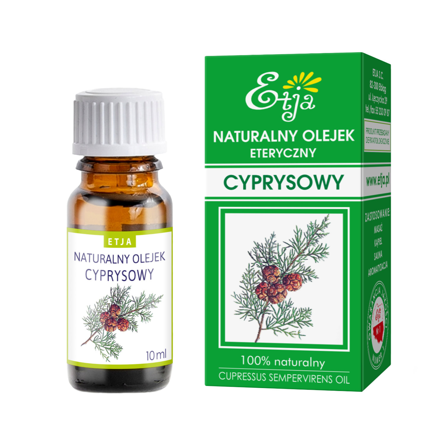 Nieznana Etja, olejek eteryczny cyprysowy, 10 ml