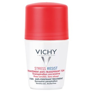 Vichy Stress Resist, antyperspirant roll-on, intensywna kuracja przeciw poceniu się, 72h, 50 ml - zdjęcie produktu