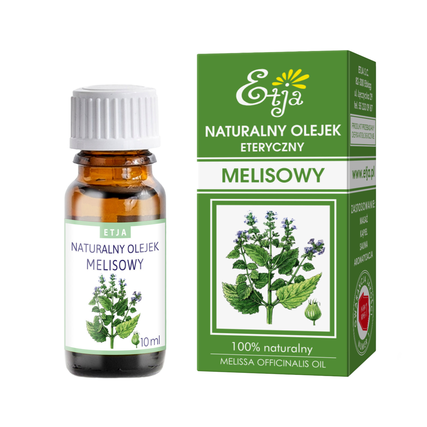 Nieznana Etja, naturalny olejek eteryczny melisowy, 10 ml