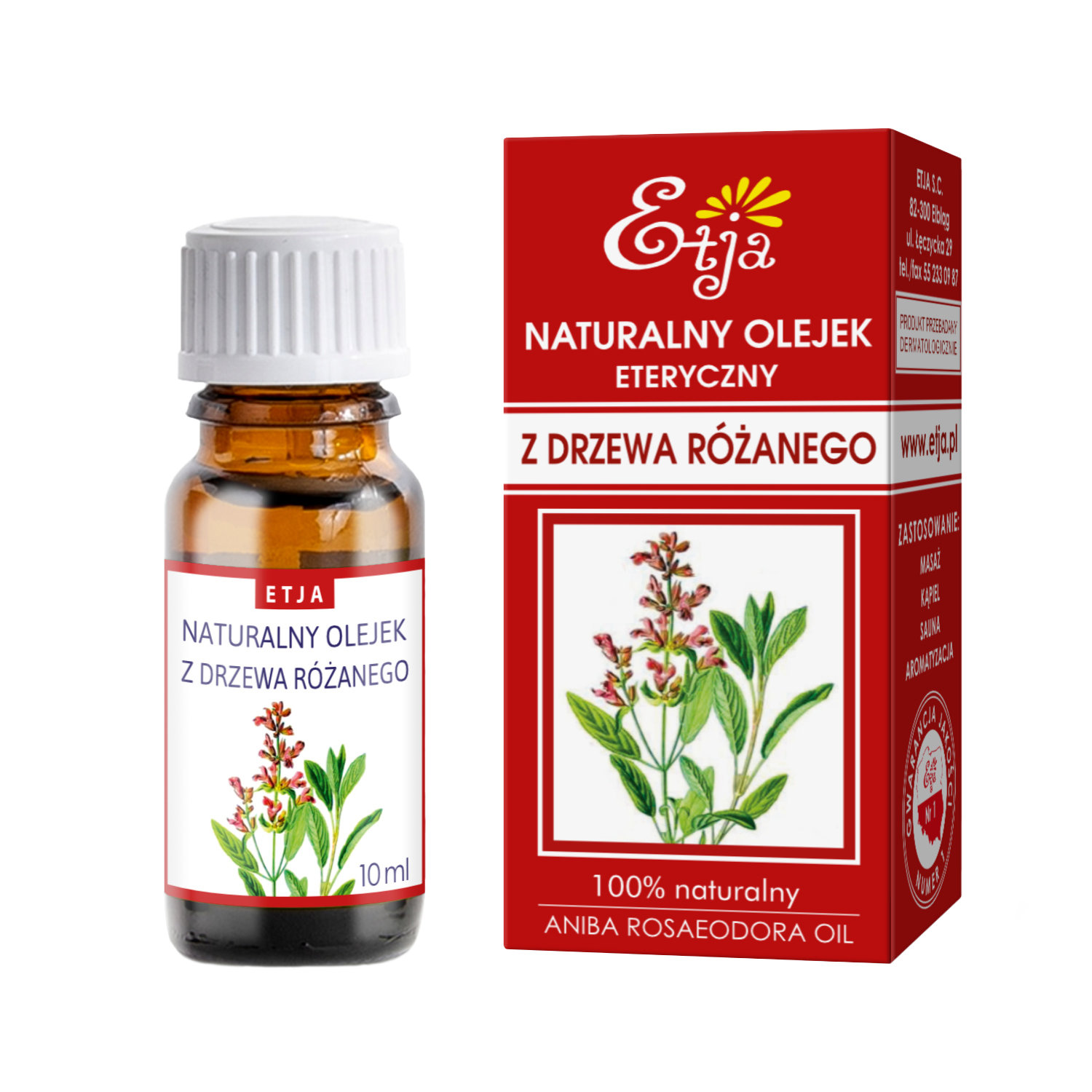 Nieznana Etja, naturalny olejek eteryczny z drzewa różanego, 10 ml