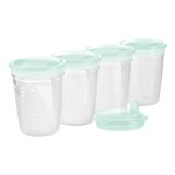 BabyOno, pojemnik do przechowywania pokarmu, 4 pojemniki po 200 ml + ustnik - miniaturka zdjęcia produktu