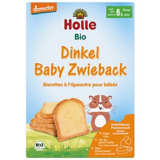 Holle Bio, sucharki orkiszowe pełnoziarniste, po 6 miesiącu, 200 g Holle Bio, sucharki orkiszowe pełnoziarniste, po 6 miesiącu, 200 g - zdjęcie produktu