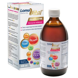 Loma Vital Żelazo + Cynk, płyn, 500 ml USZKODZONE OPAKOWANIE - zdjęcie produktu