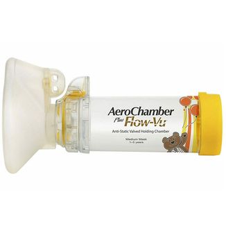 AeroChamber Plus Flow-Vu, komora inhalacyjna z maską dla dzieci, 1-5 lat, Medium, 1 sztuka USZKODZONE OPAKOWANIE - zdjęcie produktu
