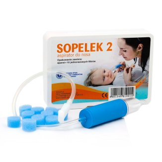 Sopelek 2, aspirator do nosa, od urodzenia + filtry do aspiratora, jednorazowe, 10 sztuk - zdjęcie produktu