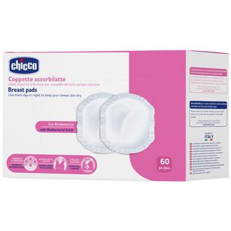 Chicco, wkładki laktacyjne NaturalFeeling, antybakteryjne, 60 sztuk - zdjęcie produktu