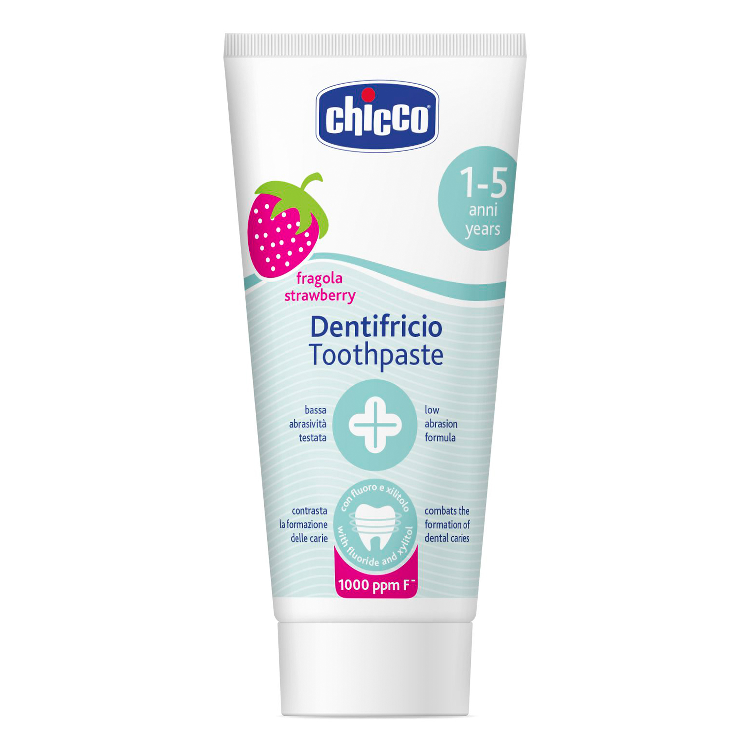 Chicco Chicco, pasta do zębów dla dzieci, 1-5 lat, smak truskawkowy, z fluorem, 50 ml — Składniki i ocena