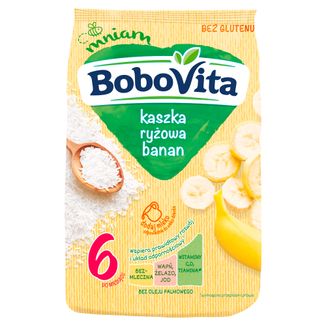 BoboVita Kaszka ryżowa, banan, bezmleczna, bezglutenowa, po 6 miesiącu, 180 g - zdjęcie produktu