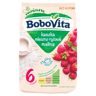 BoboVita Kaszka mleczno-ryżowa, malina, bezglutenowa, po 6 miesiącu, 230 g - zdjęcie produktu