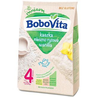 BoboVita Kaszka mleczno-ryżowa, wanilia, bezglutenowa, po 4 miesiącu, 230 g - zdjęcie produktu