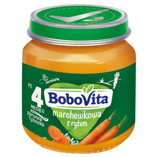 BoboVita Zupka marchewkowa z ryżem, po 4 miesiącu, 125 g USZKODZONE OPAKOWANIE BoboVita Zupka marchewkowa z ryżem, po 4 miesiącu, 125 g USZKODZONE OPAKOWANIE - zdjęcie produktu