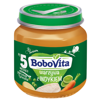 BoboVita Pierwsza Łyżeczka Obiadek, warzywa z indykiem, po 5 miesiącu, 125 g - zdjęcie produktu