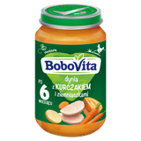 BoboVita Obiadek, dynia z kurczakiem i ziemniaczkami, po 6 miesiącu, 190 g - miniaturka zdjęcia produktu