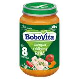 BoboVita Obiadek, warzywa z delikatną rybą, po 8 miesiącu, 190 g - miniaturka zdjęcia produktu