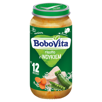 BoboVita Obiadek Junior, risotto z indykiem, po 12 miesiącu, 250 g - zdjęcie produktu