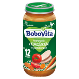 BoboVita Obiadek, warzywa z kurczakiem w pomidorach, po 12 miesiącu, 250 g - miniaturka zdjęcia produktu