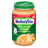 BoboVita Deser, jabłka i banany z biszkoptem i nutką pomarańczy, po 8 miesiącu, 190 g - miniaturka zdjęcia produktu