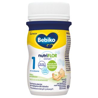 Bebiko 1 Nutriflor Expert, mleko początkowe gotowe do spożycia, od urodzenia, 90 ml - zdjęcie produktu