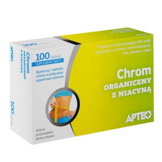 Apteo Chrom organiczny z niacyną, 100 tabletek - zdjęcie produktu