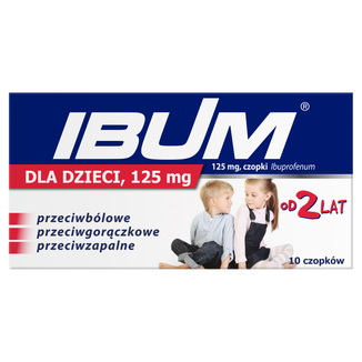 Ibum dla dzieci 125 mg, czopki, od 2 lat, 10 sztuk USZKODZONE OPAKOWANIE - zdjęcie produktu