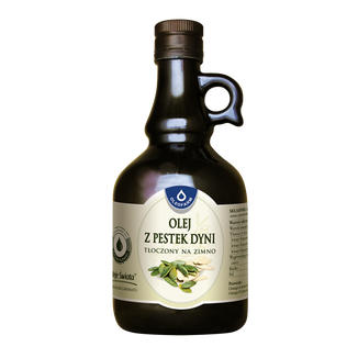 Oleofarm Oleje Świata Olej z pestek dyni, tłoczony na zimno, 500 ml - zdjęcie produktu