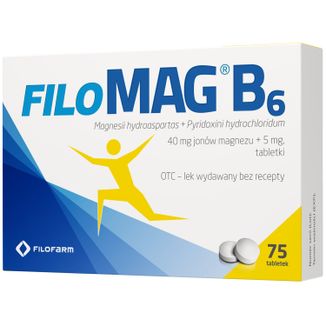 Filomag B6 40 mg + 5 mg, 75 tabletek - zdjęcie produktu