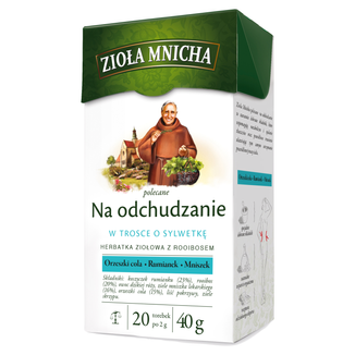 Herbapol Zioła Mnicha Na Odchudzanie, herbatka ziołowa z roobiosem, 2 g x 20 saszetek - zdjęcie produktu