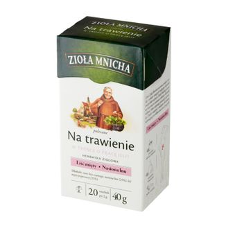 Herbapol Zioła Mnicha Na Trawienie, herbatka ziołowa, 2 g x 20 saszetek USZKODZONE OPAKOWANIE Herbapol Zioła Mnicha Na Trawienie, herbatka ziołowa, 2 g x 20 saszetek USZKODZONE OPAKOWANIE - zdjęcie produktu