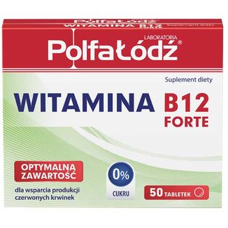 Laboratoria PolfaŁódź Witamina B12 Forte, 50 tabletek USZKODZONE OPAKOWANIE - zdjęcie produktu