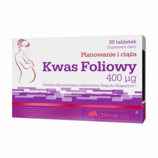 Olimp Kwas Foliowy 400 µg, 30 tabletek - zdjęcie produktu