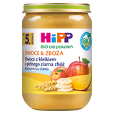 HiPP Owoce i Zboża Bio, owoce z kleikiem z pełnego ziarna zbóż, po 5 miesiącu, 190 g - miniaturka zdjęcia produktu