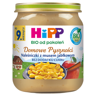 HiPP Domowe Pyszności Bio, naleśniczki z musem jabłkowym, po 9 miesiącu, 200 g - zdjęcie produktu