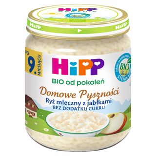 HiPP Domowe Pyszności Bio, ryż mleczny z jabłkami, po 9 miesiącu, 200 g - miniaturka  zdjęcia produktu