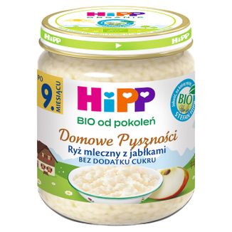 HiPP Domowe Pyszności Bio, ryż mleczny z jabłkami, po 9 miesiącu, 200 g - zdjęcie produktu