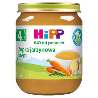 HiPP Zupka Bio, jarzynowa, krem, po 4 miesiącu, 125 g USZKODZONE OPAKOWANIE - zdjęcie produktu