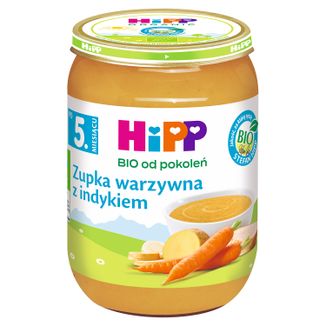 HiPP Zupka jarzynowa Bio z indykiem, po 5 miesiącu, 190 g - zdjęcie produktu